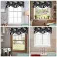 thumbnail image 6 of Tie Up Valance for Windows Chrysanthemum Curtains Valances Rod Pocket Valance Window Treatments Vintage Grey Black Floral Balloon Curtains for Kitchen Living Room Bedroom Bathroom Decor 54x18 Inch, 6 of 9