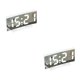 thumbnail image 3 of Inteprter Reloj despertador LED pantalla grande superficie curva multifuncional decoración de calendario temperatura para dormitorio sala de Luz blanca/blanca 2Conjunto, 3 of 6