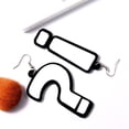 thumbnail image 2 of Sofullue Trendy Black&White Earring Women Minimalist Question Mark Exclamation Earrings, 2 of 6