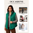 thumbnail image 4 of SHEWIN Puffer Vest for Women Lightweight Cropped Quilted Coat Button Zip Up Sleeveless Jackets Fall Spring Stand Collar Outerwear with Pockets Green, 4 of 10