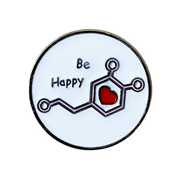 Brooch Pins Creative Dopamine Molecule con diseño de corazón