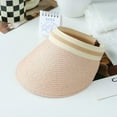 thumbnail image 5 of 2023 Summer Hat One Size Women Sun Hats Handmade Lafite Grass Straw Visor Caps Empty Top Hat Outdoor Uv Protection Beach Cap, 5 of 7