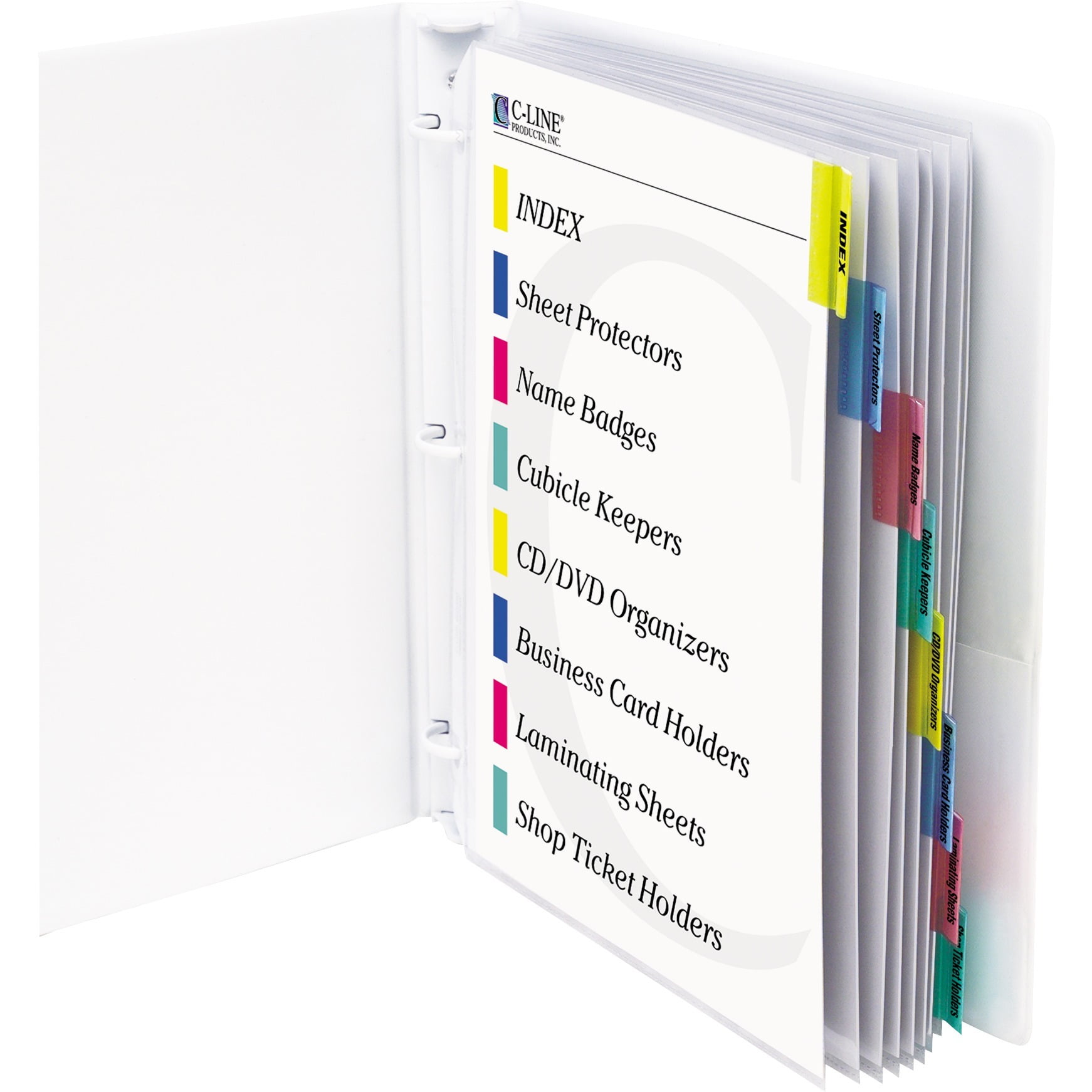 Sheet Protectors With Index Tabs, Assorted Color Tabs, 2", 11 X 8 1/2