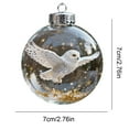 thumbnail image 2 of Yucurem 2026 Wildlife Wonders Collection Crystal Glass Ornament, Vivid 3D Animal Christmas Decoration, Clear Plastic Xmas Balls, Luxury Winter Tree Decor (Snowy Owl), 2 of 8