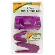 kole imports mini office set with stapler & hole punch (or410)