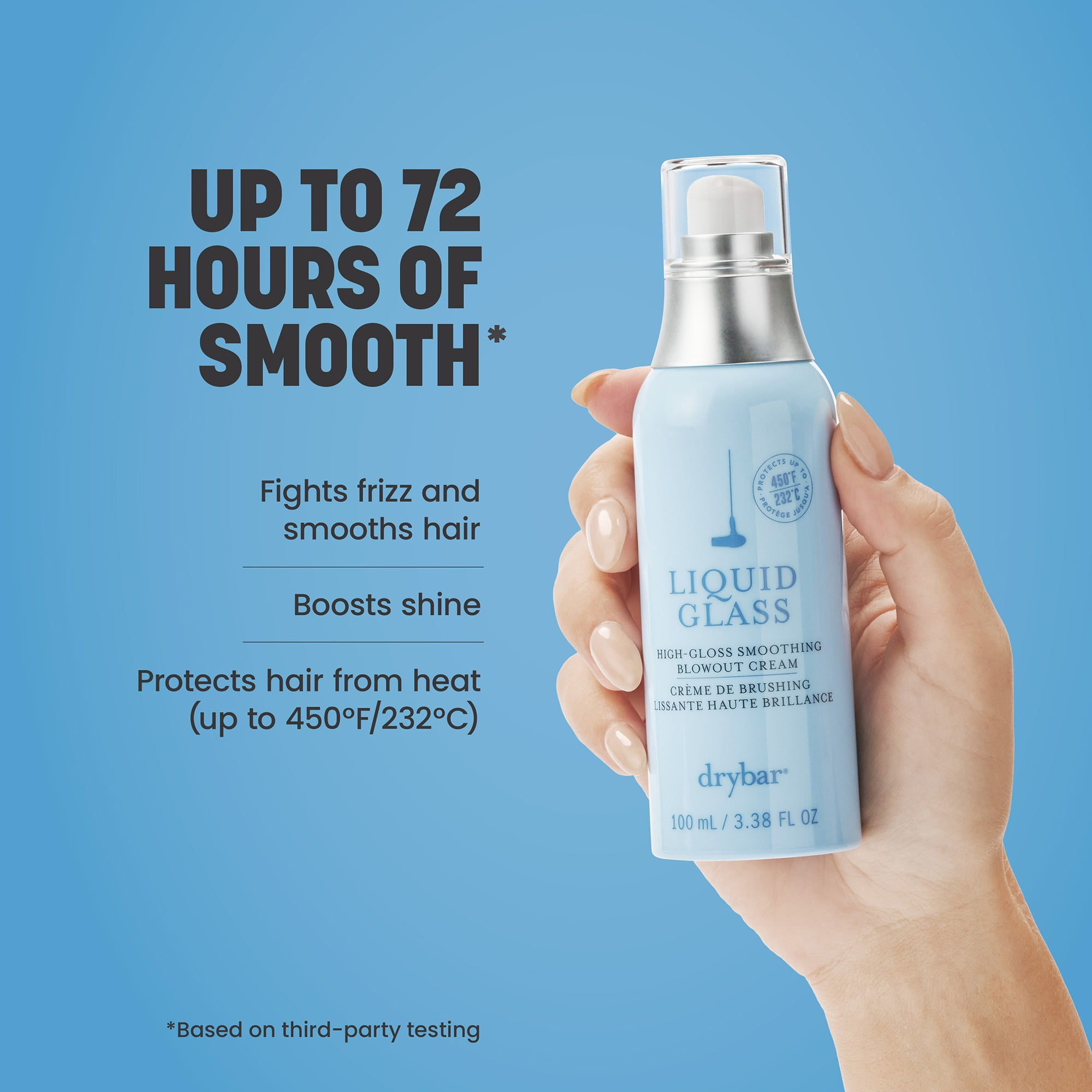 Drybar Liquid Glass High-Gloss Smoothing Blowout Frizz Control Hair Cream, 3.38 fl oz