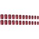thumbnail image 4 of Set de uñas postizas acrílicas KZBTRBT de 24 piezas, cuadradas cortas, rojas con rosas, 4 of 6