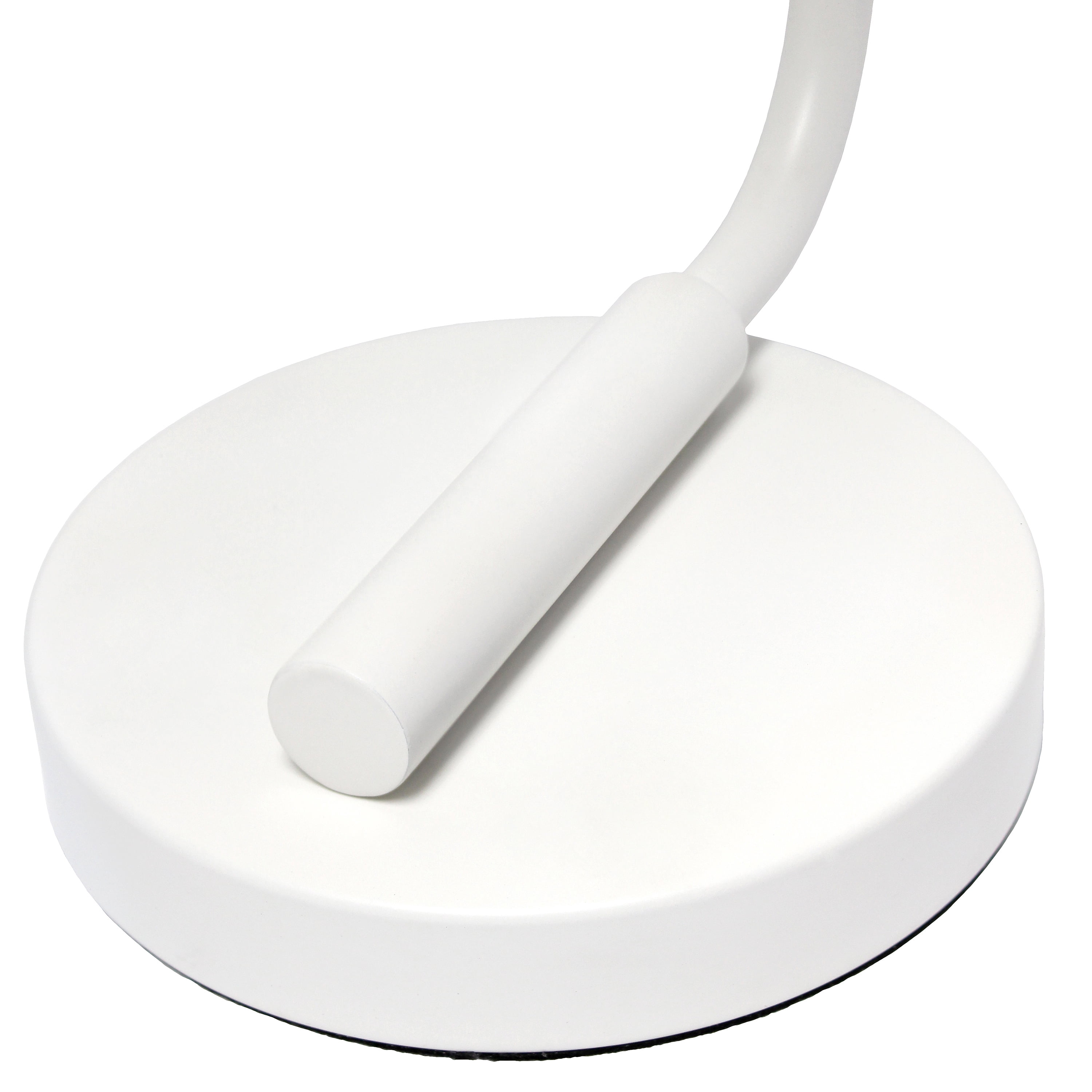 Lalia Home 18.8" Modern Iron Desk Lamp with Glass Shade, with LED Bulb, White