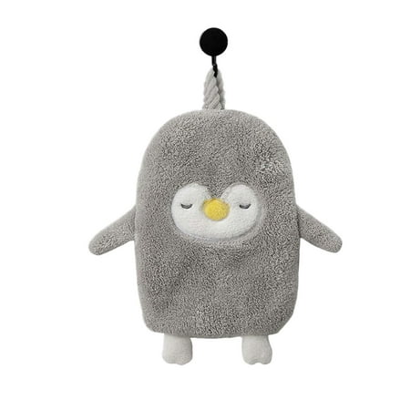 

Alueeu Kitchen Bathroom Can Be Hung Coral Velvet Hand Towel Cute Absorbent Hand Towel Absorbent hand towel grey