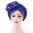 thumbnail image 1 of MesaSe Shiny Lady African Headtie Skin-friendly Rhinestone Knot African Headwrap for Daily Life, 1 of 6