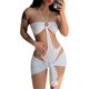 thumbnail image 1 of VISgogo - Conjunto de 2 piezas de verano para mujer, color sólido con recortes y corbata halter + conjunto de minifalda envuelta VISgogo moda, 1 of 9