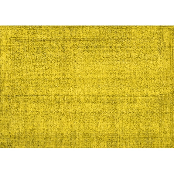 Ahgly Company Indoor Rectangle Persian Yellow Traditional Area Rugs, 8' x 12'
