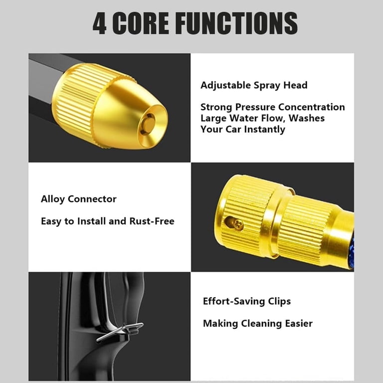 ACDANC Pressure Washer Gun,3 Adjustable Jet Nozzle Wand for Garden Hose ...