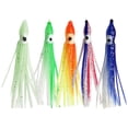 thumbnail image 1 of Rawiri Glow - Señuelos de pesca con falda de calamar y pulpo de plástico suave, juego de señuelos de pesca suaves para lubina, salmón y trucha, 1 of 6