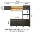 thumbnail image 3 of Madesa Gabinete de Cocina Integral 260 cm Reims Negro/Rústico 01, 3 of 10