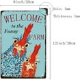 thumbnail image 2 of Letrero de metal con texto en inglés "Bienvenido a The Funny Farm", diseño de pollo, con citas, decoración retro para colgar en la pared, para el patio de la granja, la casa de campo, la sala de, 2 of 7
