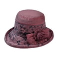 thumbnail image 2 of Cheers.US Womens UPF 50+ Foldable Organza Hat Summer Beach Sun Cloche Hats Big Brim with Flower, 2 of 5