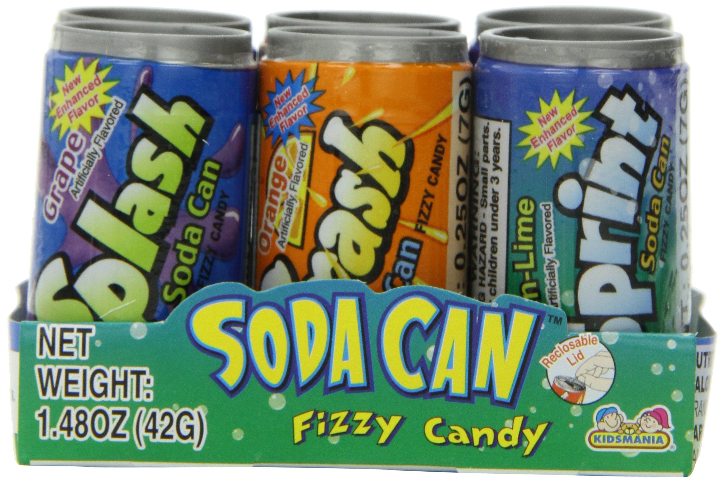 Kidsmania Soda Can Fizzy Candy, 1.47-Ounce Cans (Pack Of 12)