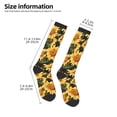 thumbnail image 2 of Naloa Vintage Black Plaid Sunflower Thigh High Socks Extra Long Stretchy Sock Women Over Knee High Opaque Stocking Daily Wear, 2 of 6