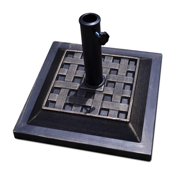 Base para sombrilla Giantex de 17,5" cuadrada, 13 cm, bronce, 13,5 kg
