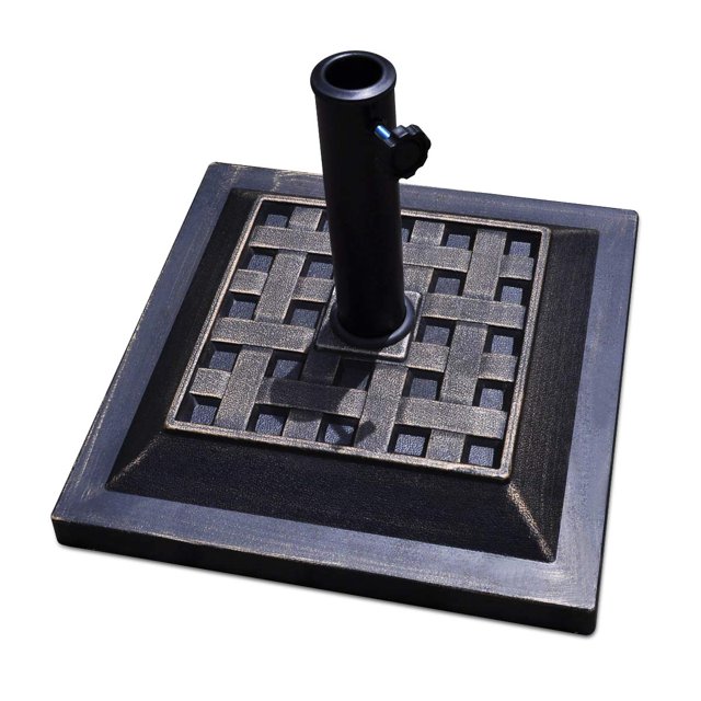 Base para sombrilla Giantex de 17,5" cuadrada, 13 cm, bronce, 13,5 kg
