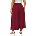 thumbnail image 5 of Endives Plus Size Women's Wide Leg Pants Loose Comfortable Spring Summer Baggy Pant Crop Pant Vacation Outfits Outdoors XL-5XL, 5 of 7