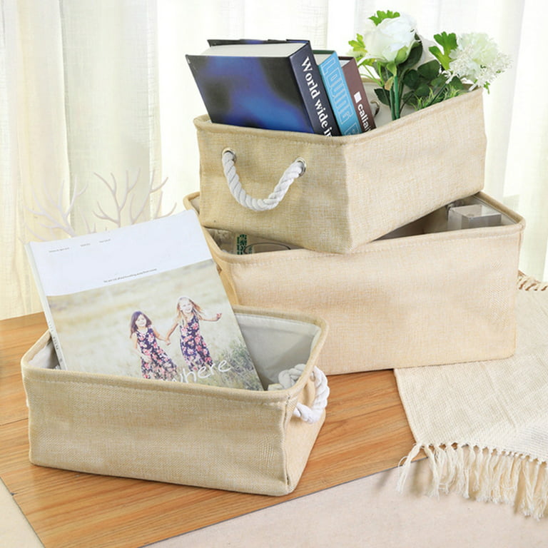Foldable Storage Baskets For Organizing Small Storage Organizer With  Handles Rectangular Shelf Baskets For Organizing Living - AliExpress