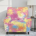 thumbnail image 2 of Xoenoiee Colorful Palm Tree Pattern Recliner Slipcovers for Living Room, 4 Pieces Stretch Jacquard Recliner Chair Cover Soft Fitted Recliner Protector with Elastic Bottom for Kids, Pets, 2 of 7