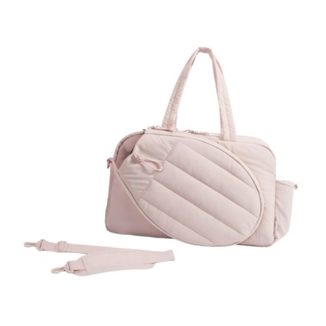 S SERENABLE Sac de Sport pour Femmes, Rangement pour Raquettes Résistant à l'Eau avec Compartiment à Chaussures et Poche Humide, Sac de Week-End pour Femmes Rose