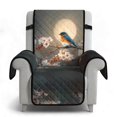 thumbnail image 2 of SCRAWLGOD Hummingbird Print Recliner Chair Cover Cherry Blossom Print Universal Removable Furniture Protector Washable Non Slip Recliner Chair Cover with Pocket, 2 of 7