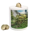 thumbnail image 2 of Nature Piggy Bank, Theme Hidden Garden with Botanic Trees Flowers Ivy Image Print, Ceramic Coin Bank Money Box for Cash Saving, 3.6" X 3.2", Multicolor, by Ambesonne, 2 of 4