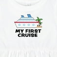 thumbnail image 4 of Inktastic My First Cruise with Cruise Ship and Palm Trees Girls Baby Dress, 4 of 5