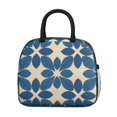 thumbnail image 2 of Obrewu Blue and Beige Modern Art Geometric Lunch Bag for Adult, Insulated, Leakproof, Oxford Cloth, 2 of 7