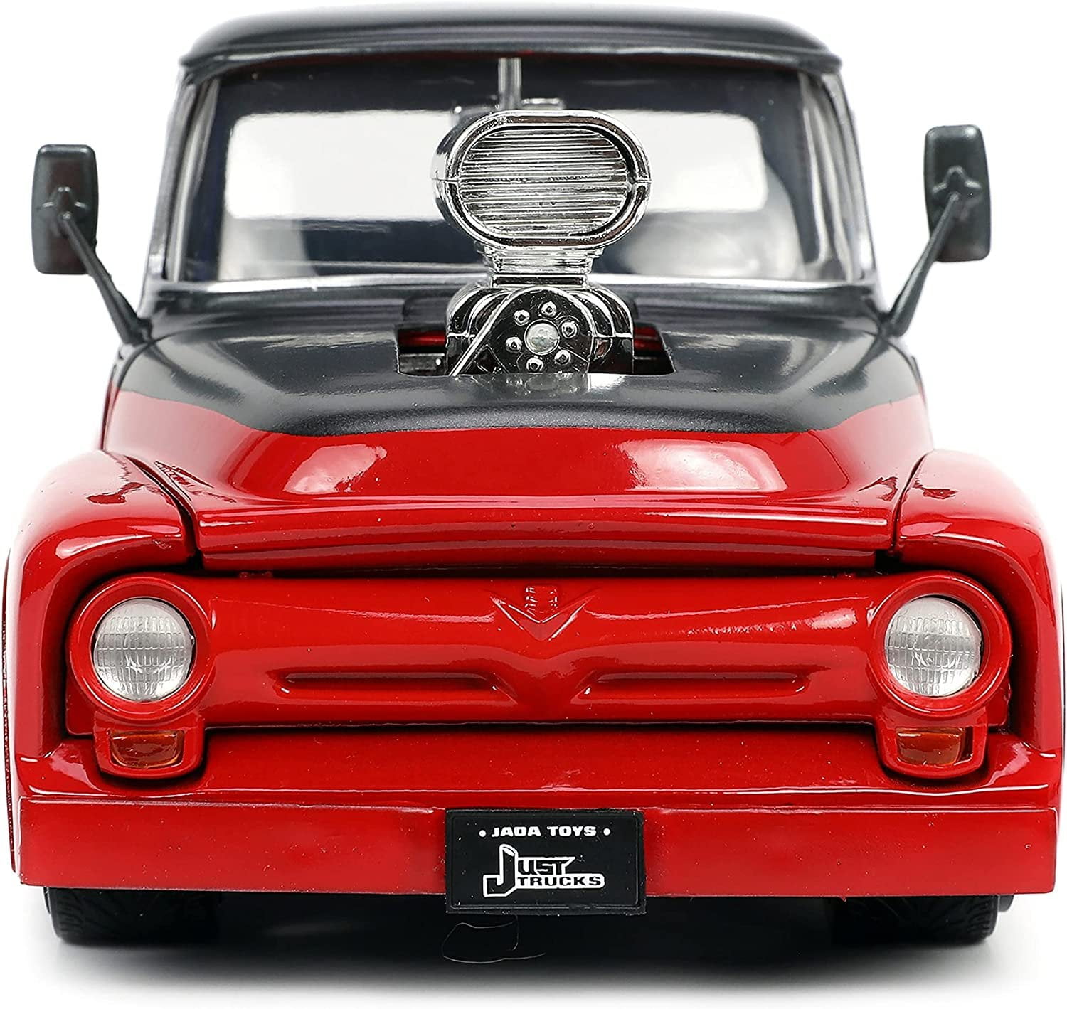 1956 Ford F-100 Pickup ~ Red & Gray ~ 1:24 Die Cast ~ Just