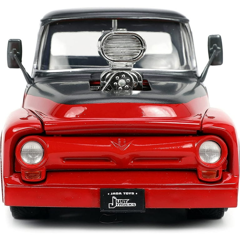 1956 Ford F-100 Pickup ~ Red & Gray ~ 1:24 Die Cast ~ Just