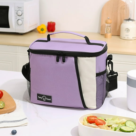 maho Small Lunch Box For Men Women Super Thermal Insulated Lunch Cooler Bag Reusable Lunch Pail With Adjustable Shoulder Strap For Work School Picnic Purple on Clearance