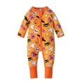 thumbnail image 2 of XIMIN Baby Boys Girls Halloween Clothes Newborn Ghost Long Sleeve Footed Pajamas One-Piece Sleeper Snug Fit Romper Toddler Pumpkin Print Jumpsuit Outfits, 2 of 7