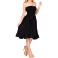 thumbnail image 2 of HAPPY BAY Women's Beach Summer Casual Smocked Mini Swing Dress Tube Top Strapless Dresses for Women L-XL Black, Solid, 2 of 4
