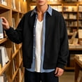 thumbnail image 4 of Cavosen Jackets for Men Long Sleeve Lapel Button Down Loose Jacket Solid Casual Lightweight Fall Outfits, 4 of 8