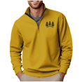 thumbnail image 2 of UVEASISHA 1/4 Zip Up Sweatshirt Men Lightweight Long Sleeve Mock Neck Pullover Fashion Print Quarter Zipper Workout Shirts Fall Clothes Yellow 3XL, 2 of 5