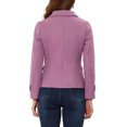thumbnail image 4 of INSPIRE CHIC Women's Winter Worsted Notched Lapel Double Breasted Overcoat XL Grey Purple, 4 of 7