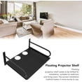 thumbnail image 3 of ZOUSSIQI Wall Mounted Projector Shelf,Floating Projector Wall Mount,Router Shelf with Metal Bracket,DVD PS5 Holder Stand Accessories,for Living Room,Office,Bedroom(Black) CA919-56411, 3 of 9