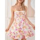 thumbnail image 2 of Vestidos De Verano Para Mujer Patchwork/Estampado Floral Tie-Up Spaghetti Strap Ruffles Mini Vestido, 2 of 4