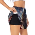 thumbnail image 3 of Lsque Night Sky Bald Eagle Printed Women's Running Shorts with Liner Pockets,Elastic Quick Dry Workout Athletic Gym Yoga Shorts,Womens High Waist Shorts-X-Large, 3 of 9