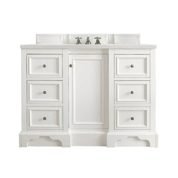 James Martin Vanities 48" Single Vanity, Bright White w/ 3 CM Lime Delight Quartz Top