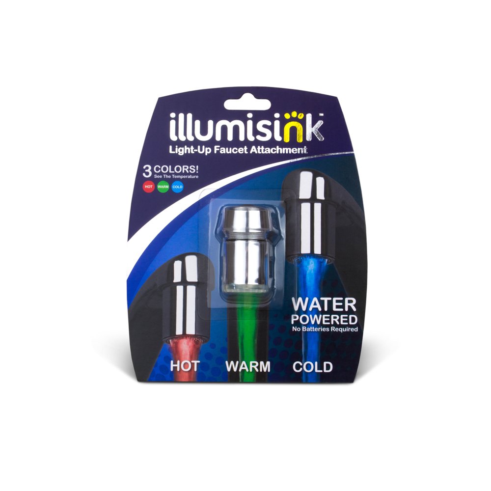 Illumisink LightUp Faucet Attachment, Temperature Sensitive, 3 Colors
