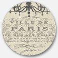 thumbnail image 1 of Designart 'French chandeliers Couture I' Glam Metal Circle Wall Art, 1 of 3