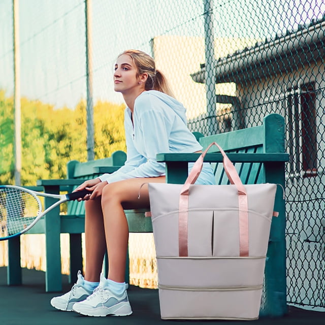 Bolsa de viaje grande, bolsa expandible para gimnasio, equipaje de mano para mujer con funda para carrito, bolsillo impermeable, bolsas de lona de viaje, contenedores de almacenamiento de viaje