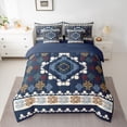 thumbnail image 2 of Feelyou Fashion Aztec Twin Bedding Sets 7pcs, Navy Damask Triangle Bedding Comforter Set, 2 of 8