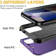 Starshop Samsung Galaxy S26 Ultra Case Phone Cover Shockproof Case With Glass Screen - Purple